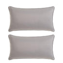 2 cojines lisos grises de tela de loneta de 50x30 cm con relleno