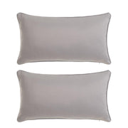 2 almofadas lisas cinzentas em tecido de lona de 50x30 cm com enchimento
