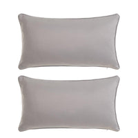 2 cojines lisos grises de tela de loneta de 50x30 cm con relleno