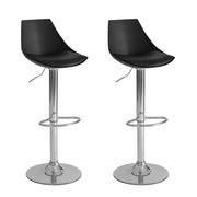 2 taburetes de cocina regulables en altura negro y metal con respaldo alto