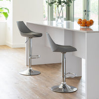 Set de 2 taburetes giratorios grises de 104 cm