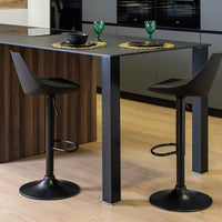Set de 2 taburetes giratorios negros de 104 cm