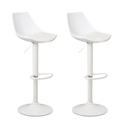 2 taburetes de cocina regulables en altura blancos con respaldo alto