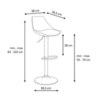 Set de 2 taburetes giratorios blancos de 104 cm