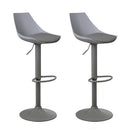 Set de 2 taburetes giratorios grises 104 cm