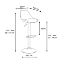 Set de 2 taburetes giratorios grises 104 cm