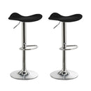 Set de 2 taburetes negros giratorios de polipiel y metal de 83 cm