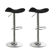 Conjunto de 2 bancos altos pretos giratórios em pele sintética e metal de 83 cm