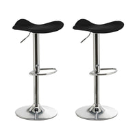 Set de 2 taburetes negros giratorios de polipiel y metal de 83 cm