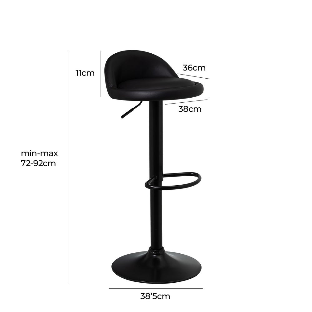Set de 2 taburetes giratorios negros