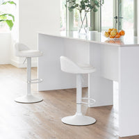Set de 2 taburetes giratorios acolchados blancos