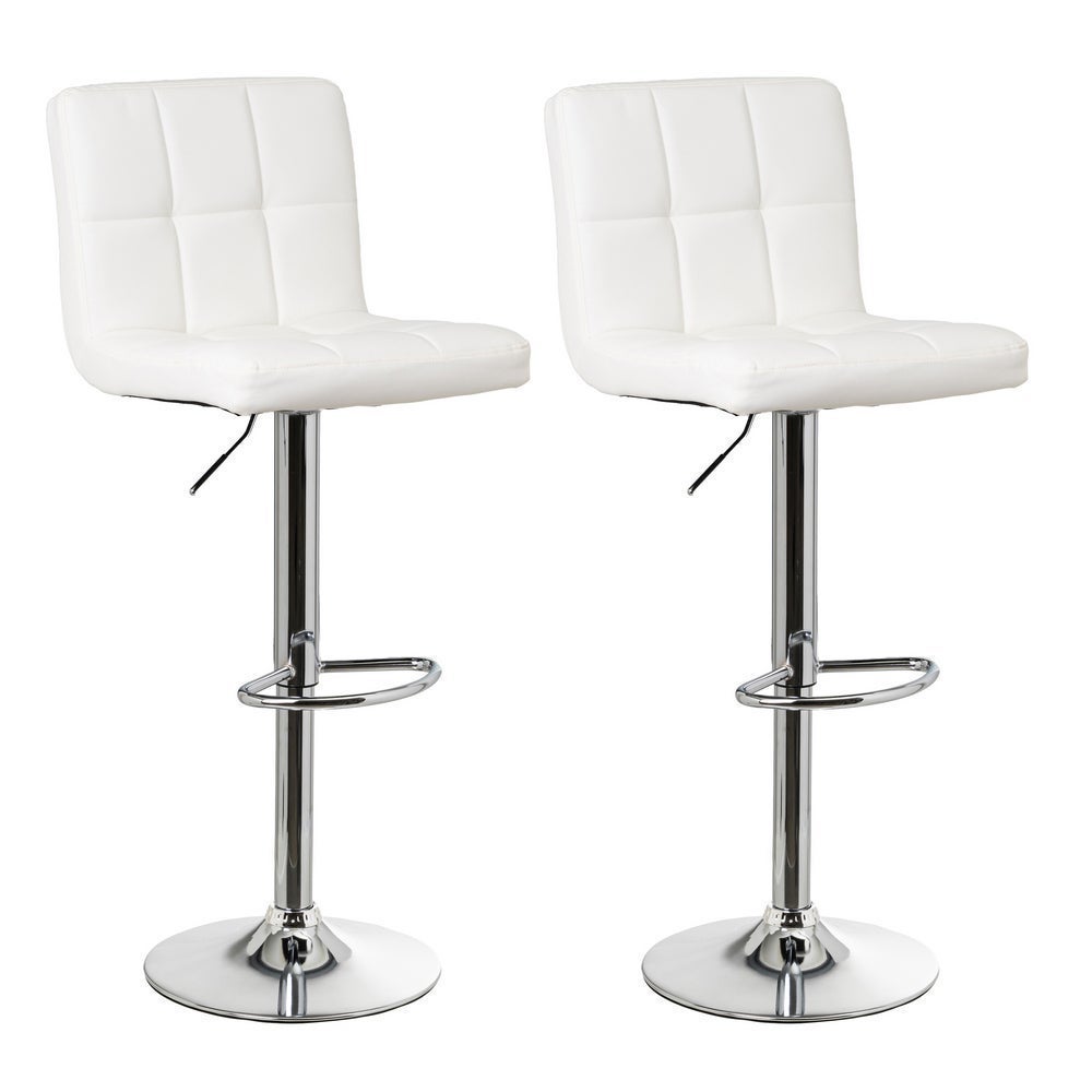 Set de 2 taburetes giratorios blancos de 113 cm