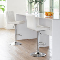 Set de 2 taburetes giratorios blancos de 113 cm