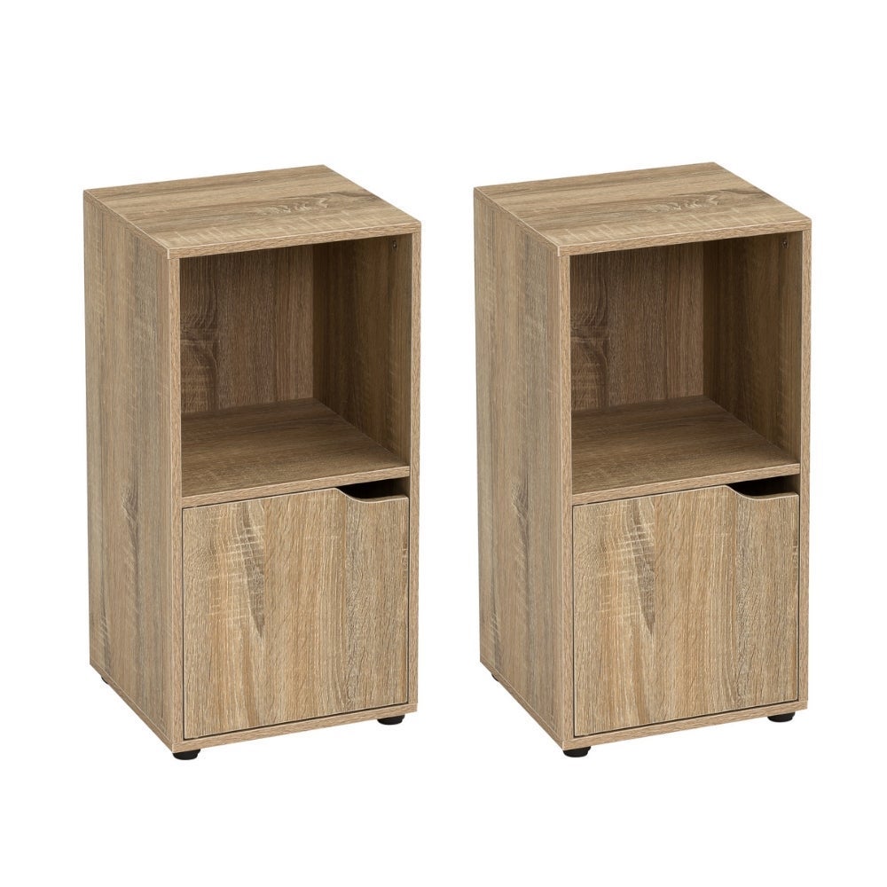 Set de 2 mesitas de noche con 1 puerta de MDF de 30x29x61 cm