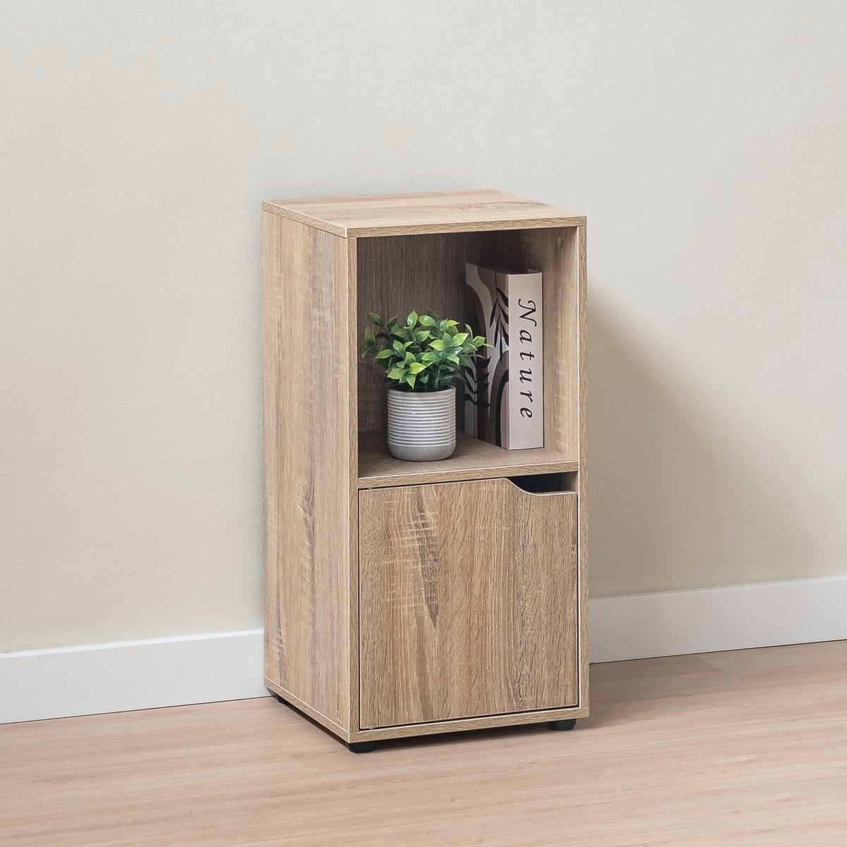 Set de 2 mesitas de noche con 1 puerta de MDF de 30x29x61 cm