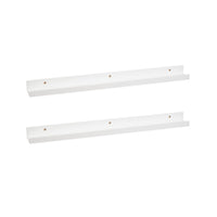 Set de 2 estantes repisa para cuadros de MDF blancos de 80 cm