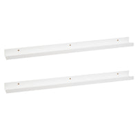 Set de 2 estantes repisa para cuadros de MDF blancos de 100 cm