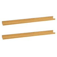 Set de 2 estantes repisa para cuadros de MDF natural de 100 cm