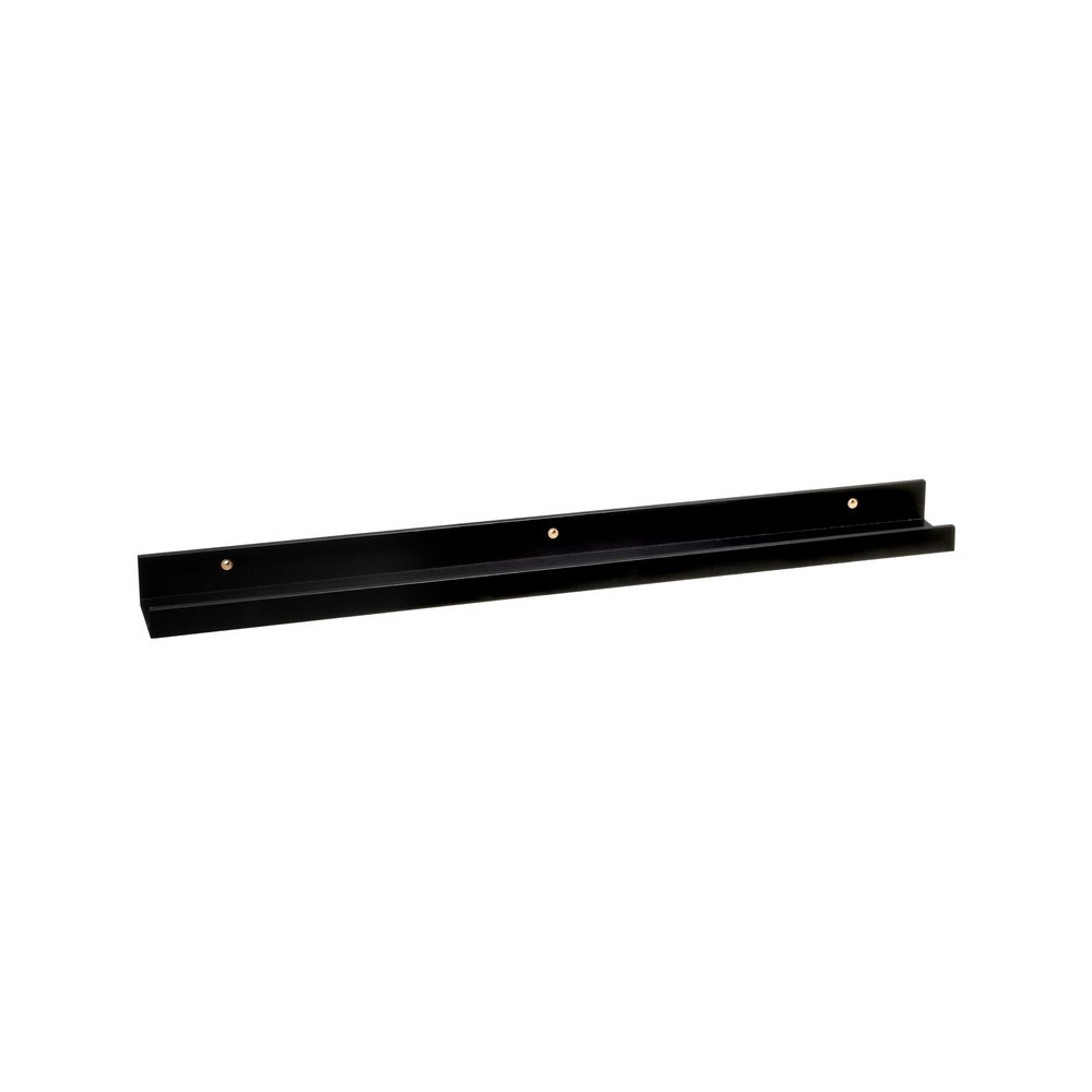 2 estantes flotantes de pared de madera negra para cuadros de 80x9,5x5 cm
