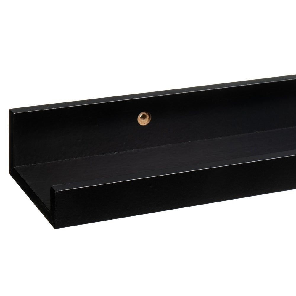 Set de 2 estantes repisa para cuadros de MDF negros de 100 cm