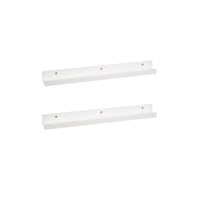 Set de 2 estantes repisa para cuadros de MDF blancos de 60 cm