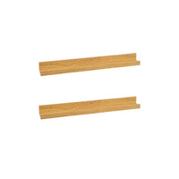 Set de 2 estantes repisa para cuadros de MDF natural de 60 cm