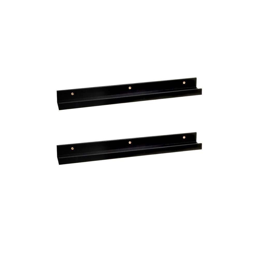 Set de 2 estantes repisa para cuadros de MDF negros de 60 cm