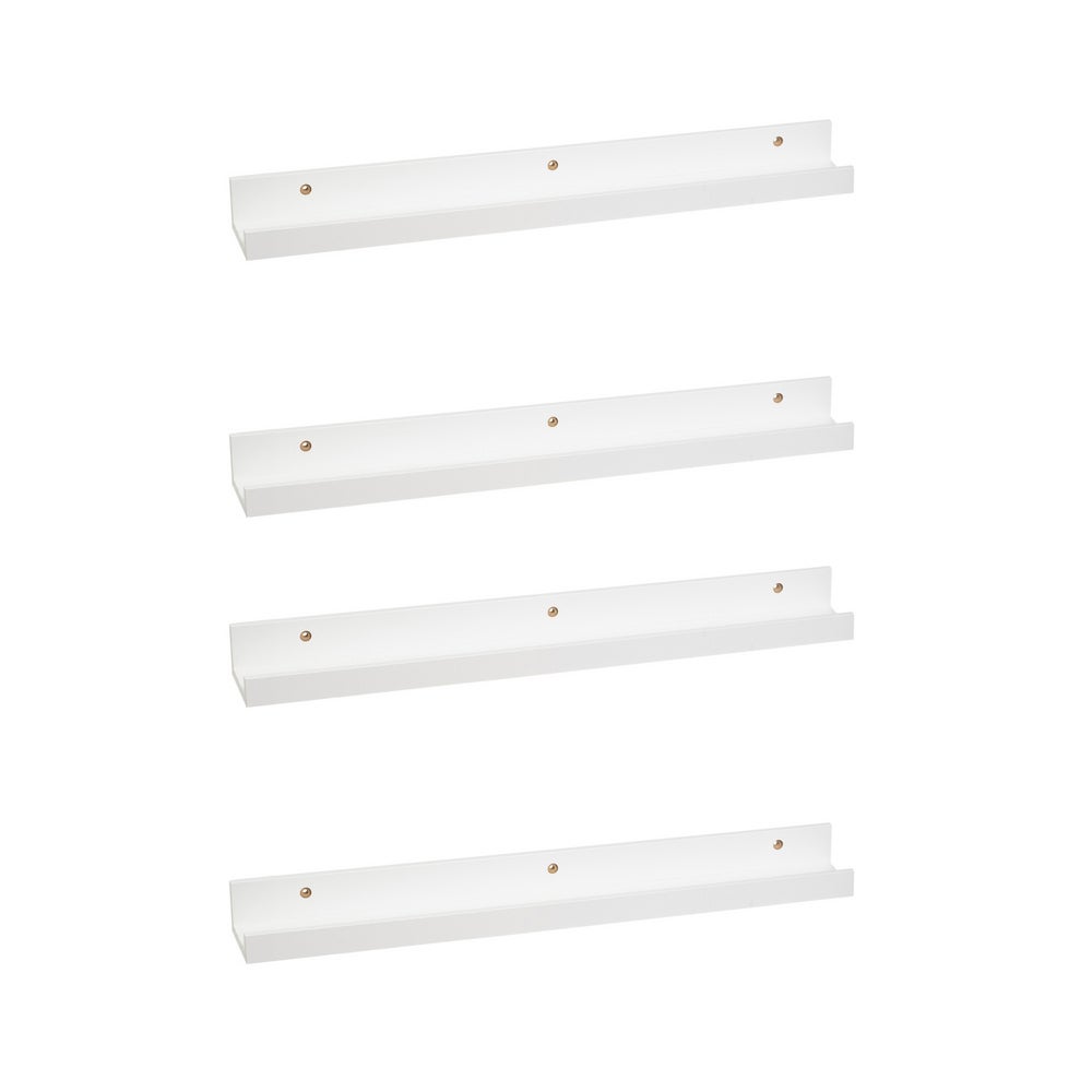 Set de 4 estantes repisa para cuadros de MDF blancos de 60 cm