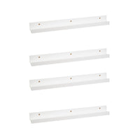 Set de 4 estantes repisa para cuadros de MDF blancos de 60 cm