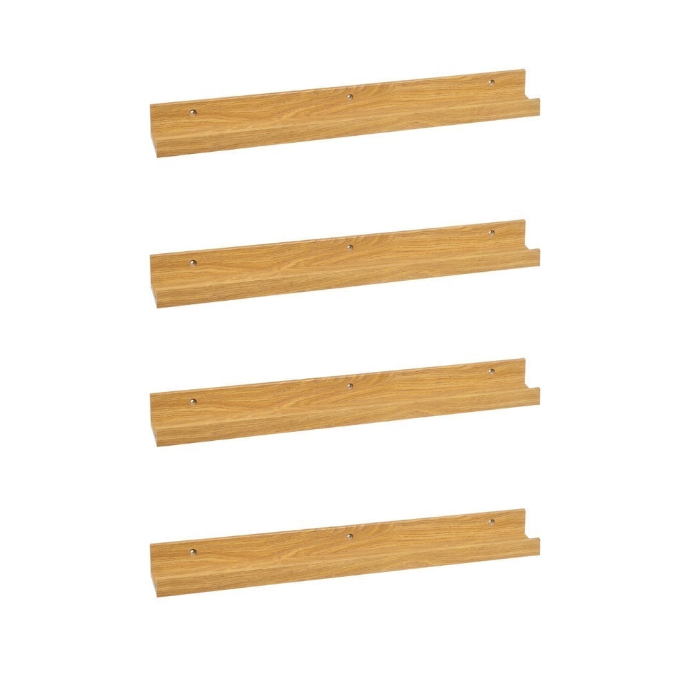 Set de 4 estantes repisa para cuadros de MDF natural de 60 cm