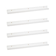 4 estantes flotantes de pared de madera blanca para cuadros de 80x9,5x5 cm