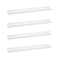 Set de 4 estantes repisa para cuadros de MDF blancos de 80 cm
