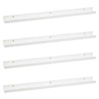 Set de 4 estantes repisa para cuadros de MDF blancos de 100 cm