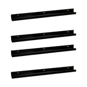 4 estantes flotantes de pared de madera negra para cuadros de 80x9,5x5 cm