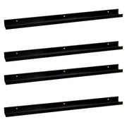 4 estantes flotantes de pared de madera negra para cuadros de 100x9,5x5 cm