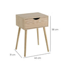 Set de 2 mesitas de noche de 1 cajón beige de MDF