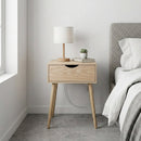 Set de 2 mesitas de noche de 1 cajón beige de MDF