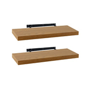 Set de 2 estantes de pared flotantes color roble de 60x23,5x3,8 cm