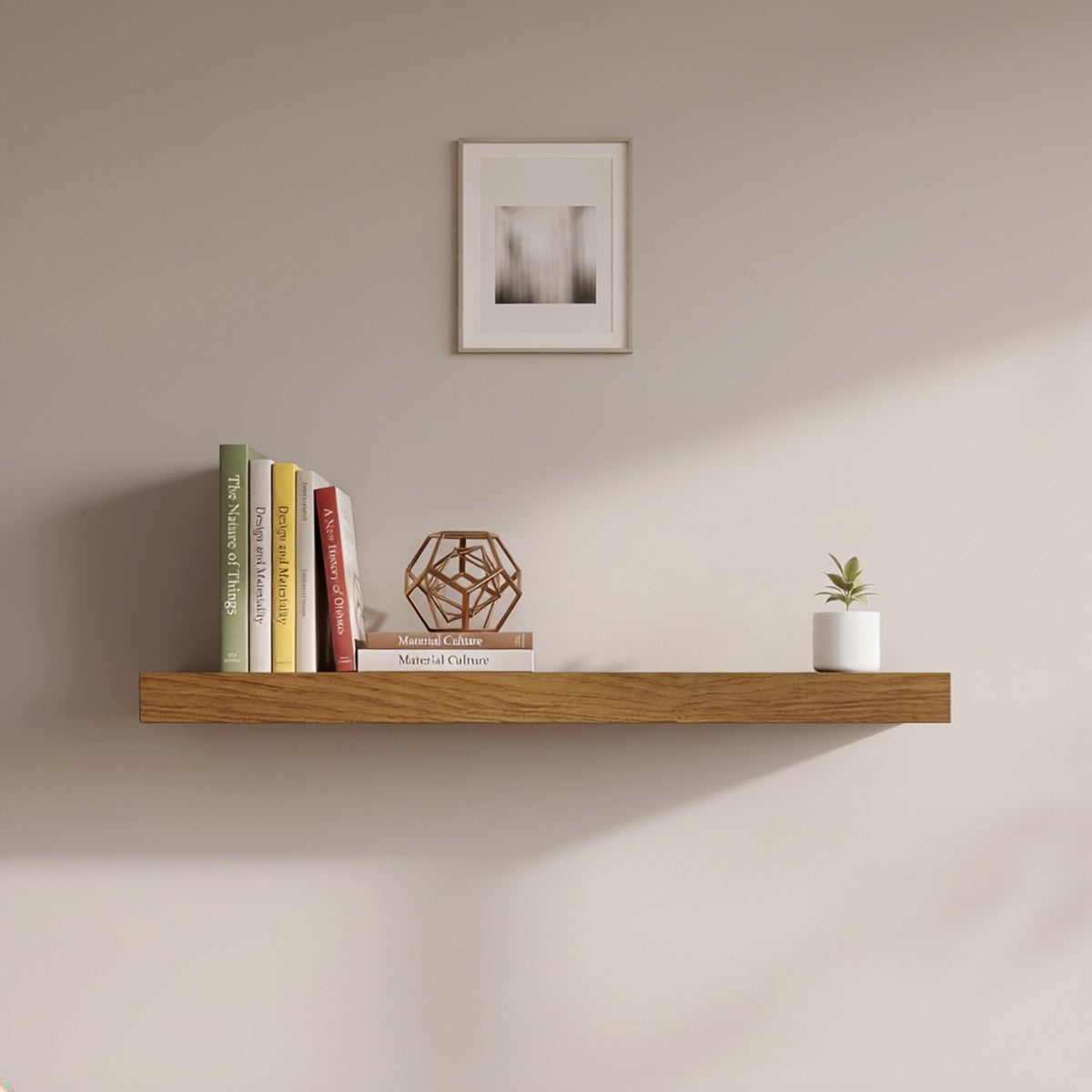 Set de 2 estantes flotantes de pared de MDF color roble de 60 cm