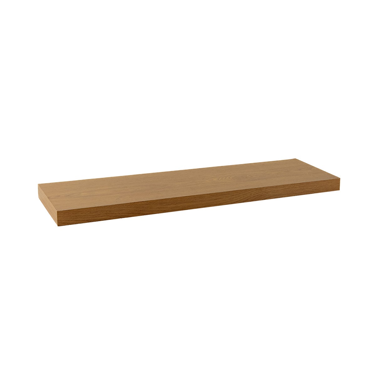 Conjunto de 2 prateleiras flutuantes de parede em MDF cor carvalho de 80 cm