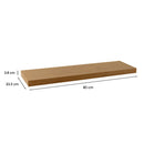 Conjunto de 2 prateleiras flutuantes de parede em MDF cor carvalho de 80 cm