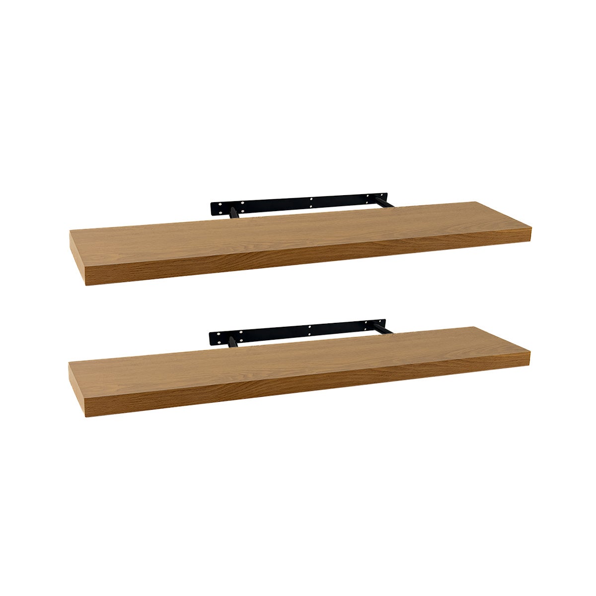 Set de 2 estantes flotantes de pared de MDF color roble de 100 cm