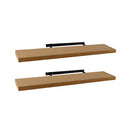 Set de 2 estantes flotantes de pared de MDF color roble de 100 cm