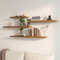 Set de 2 estantes flotantes de pared de MDF color roble de 100 cm