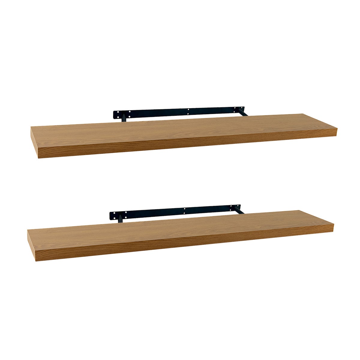 Set de 2 estantes flotantes de pared de MDF color roble de 120 cm