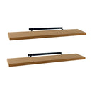 Set de 2 estantes flotantes de pared de MDF color roble de 120 cm