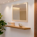 Set de 2 estantes flotantes de pared de MDF color roble de 120 cm