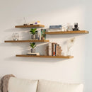 Set de 2 estantes flotantes de pared de MDF color roble de 120 cm