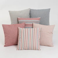 Set 6 cojines decorativos de 45x45 cm rosa y gris con relleno