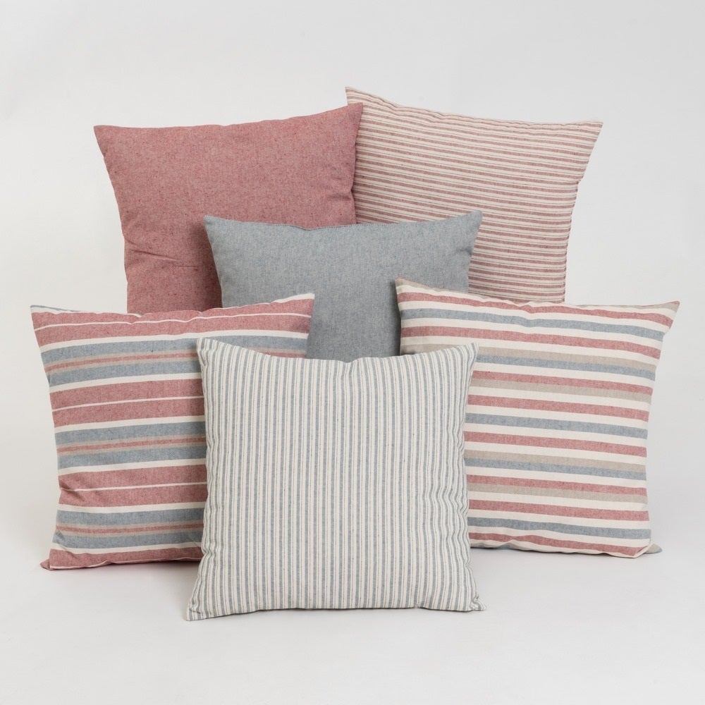 Set 6 cojines decorativos de 45x45 cm rosa y gris con relleno